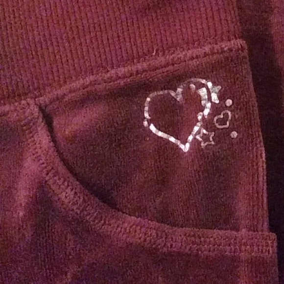 SO Girls Burgundy Velour Two Piece Set sz 12 - Picture 3 of 8